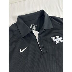 Nike Dri-FIT Polo Shirt Mens Medium Black UK Kentucky Wildcats‎ Embroidered
